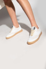 gold wedge espadrille sandal Sneakers with logo